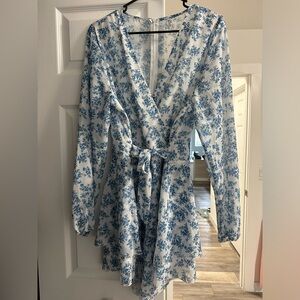 White and blue romper